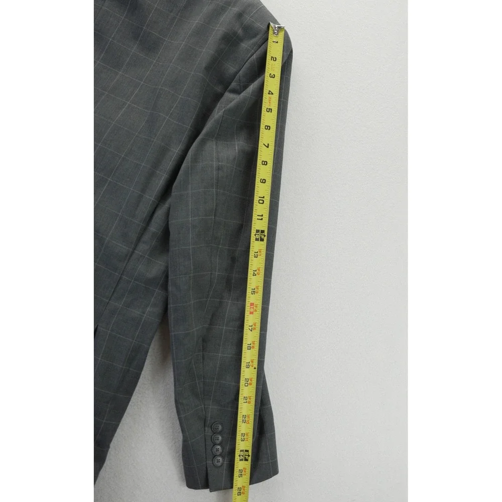 Jos. A. Bank Joseph Suit Jacket Mens 44L Windowpane 100% Wool Blazer 2-Button